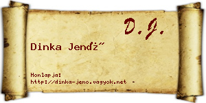Dinka Jenő névjegykártya
